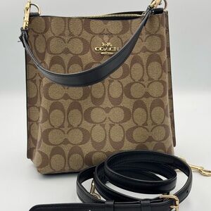 Coach Mollie Bucket Bag 22 in
Signature Brown Canvas Shoulder or
Crossbody